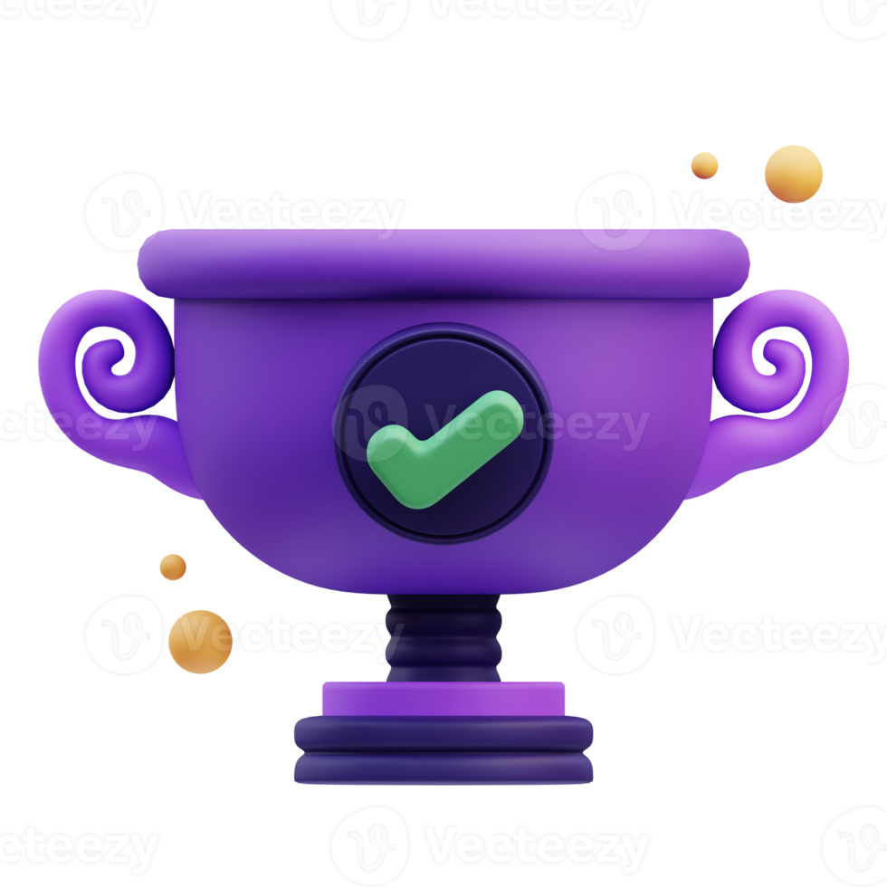 Trophy approved Quality control, 3d Illustration png