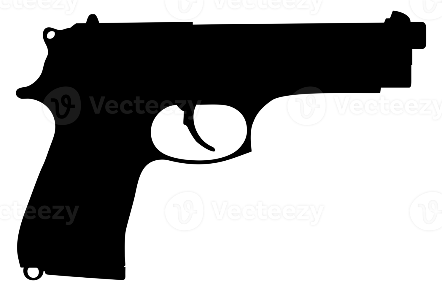 silueta de pistola para logotipo, ilustración de arte, pictograma, sitio web o elemento de diseño gráfico. formato png