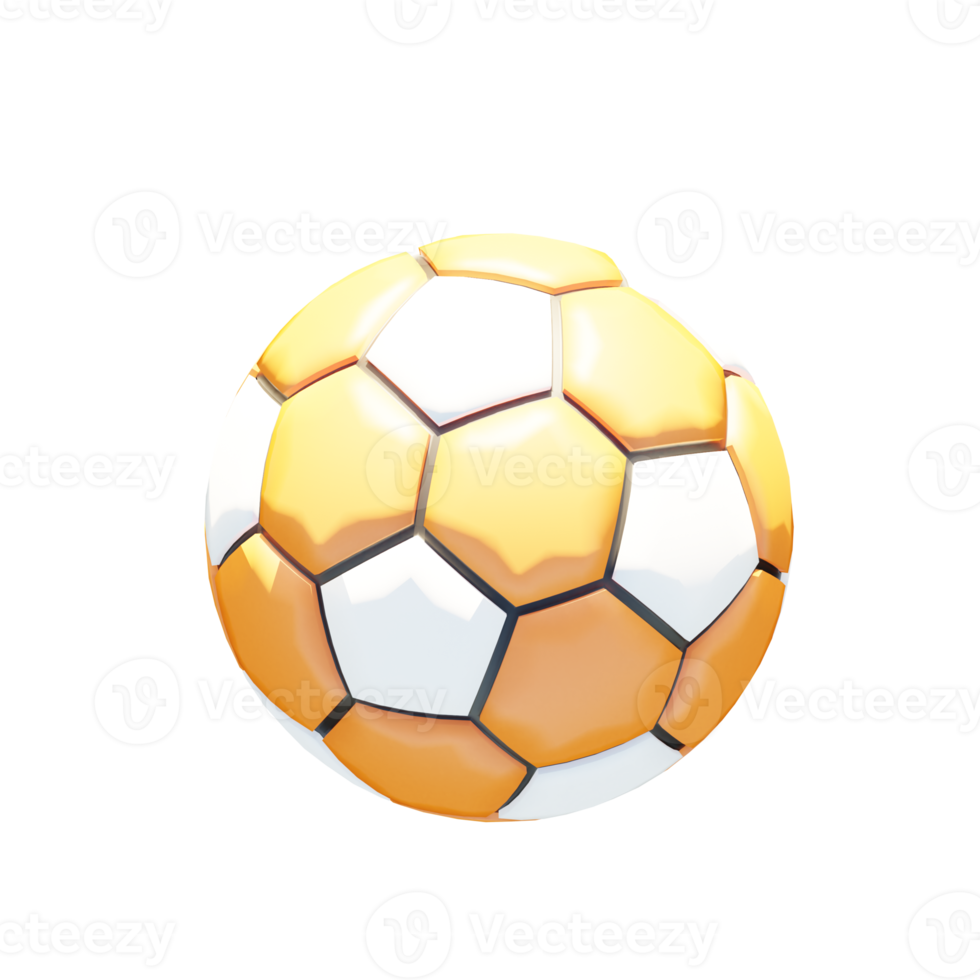 Soccer ball on transparent background. 3D rendering illustration. png