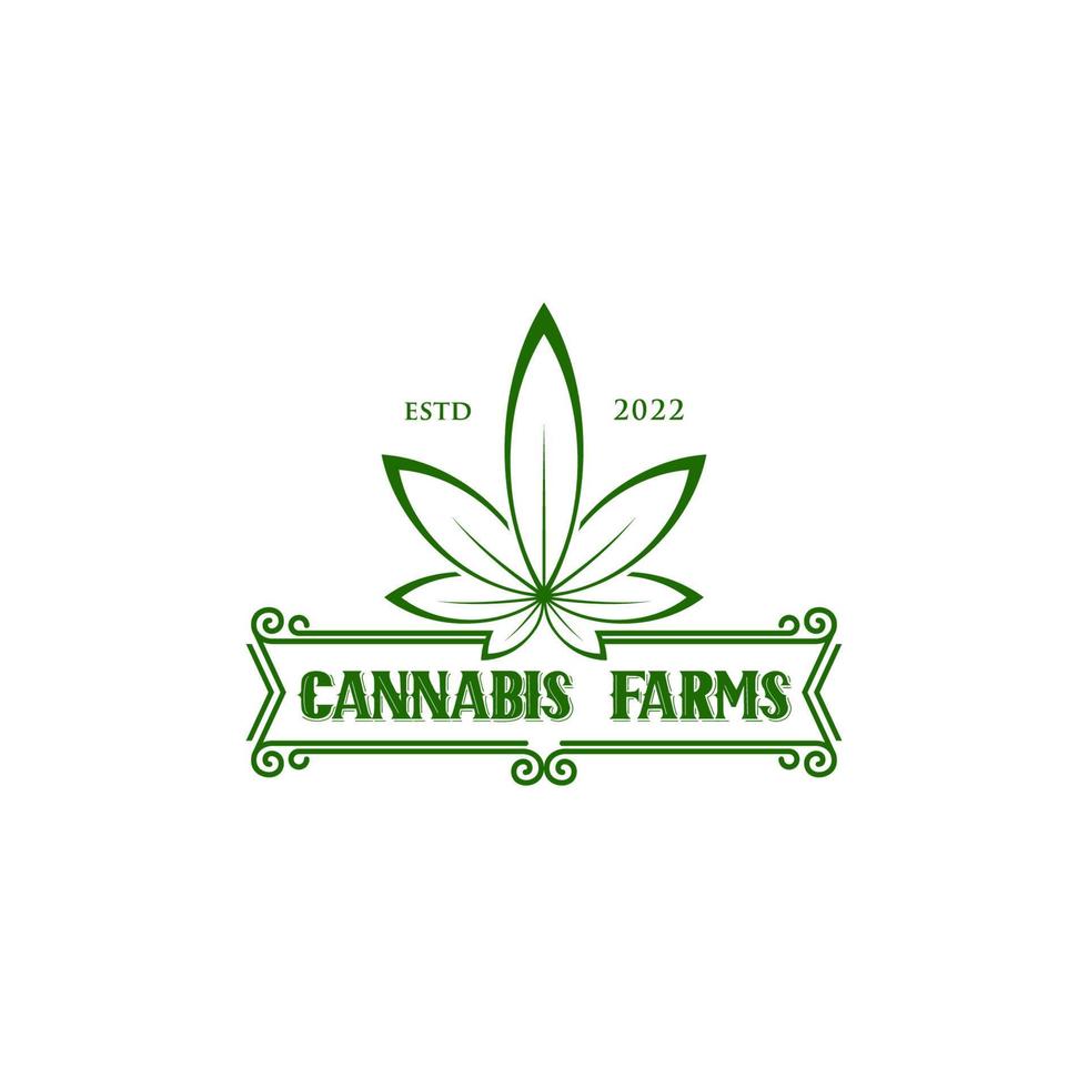 cannabis farms logo vector