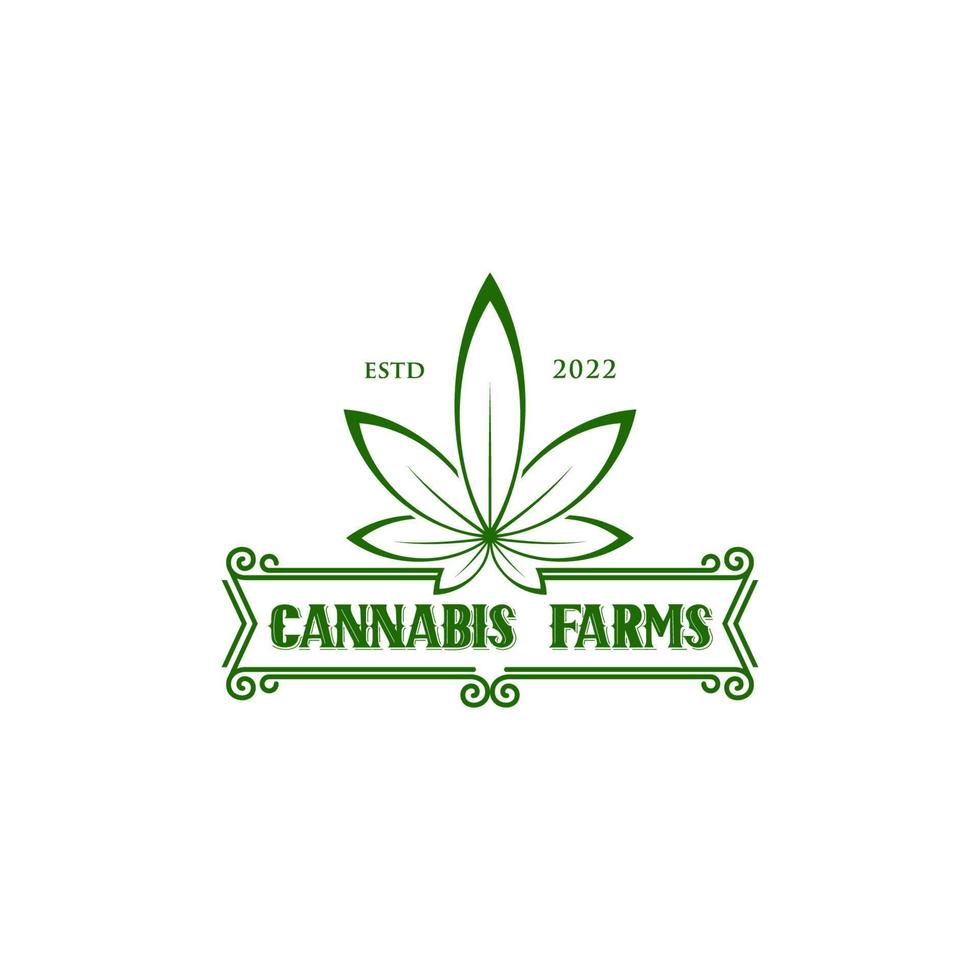 logotipo de granjas de cannabis vector