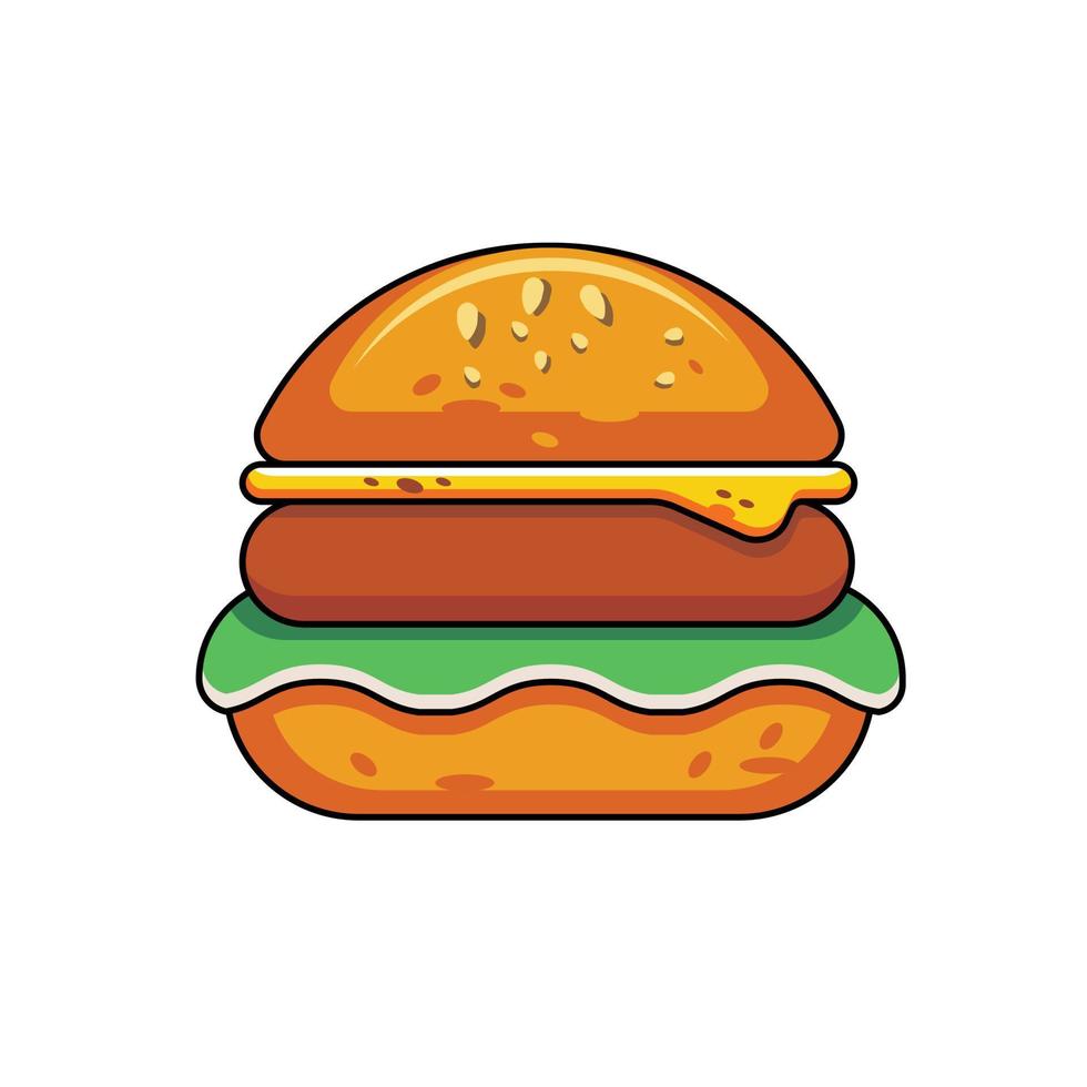 dibujos animados de hamburguesa rey vector