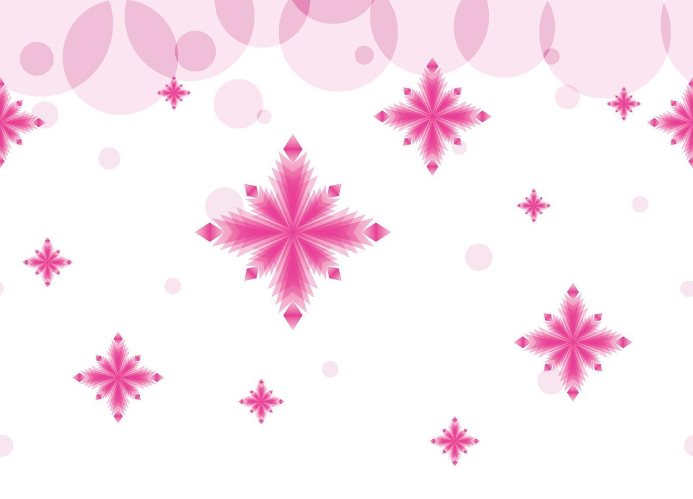 pink snow flake or flower white background pattern vector