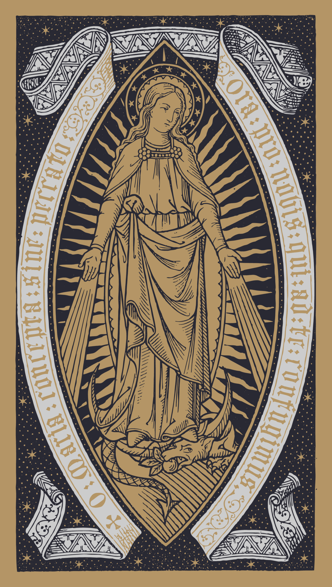 our-lady-of-the-miraculous-medal-vintage-woodcut-mother-mary-13749480