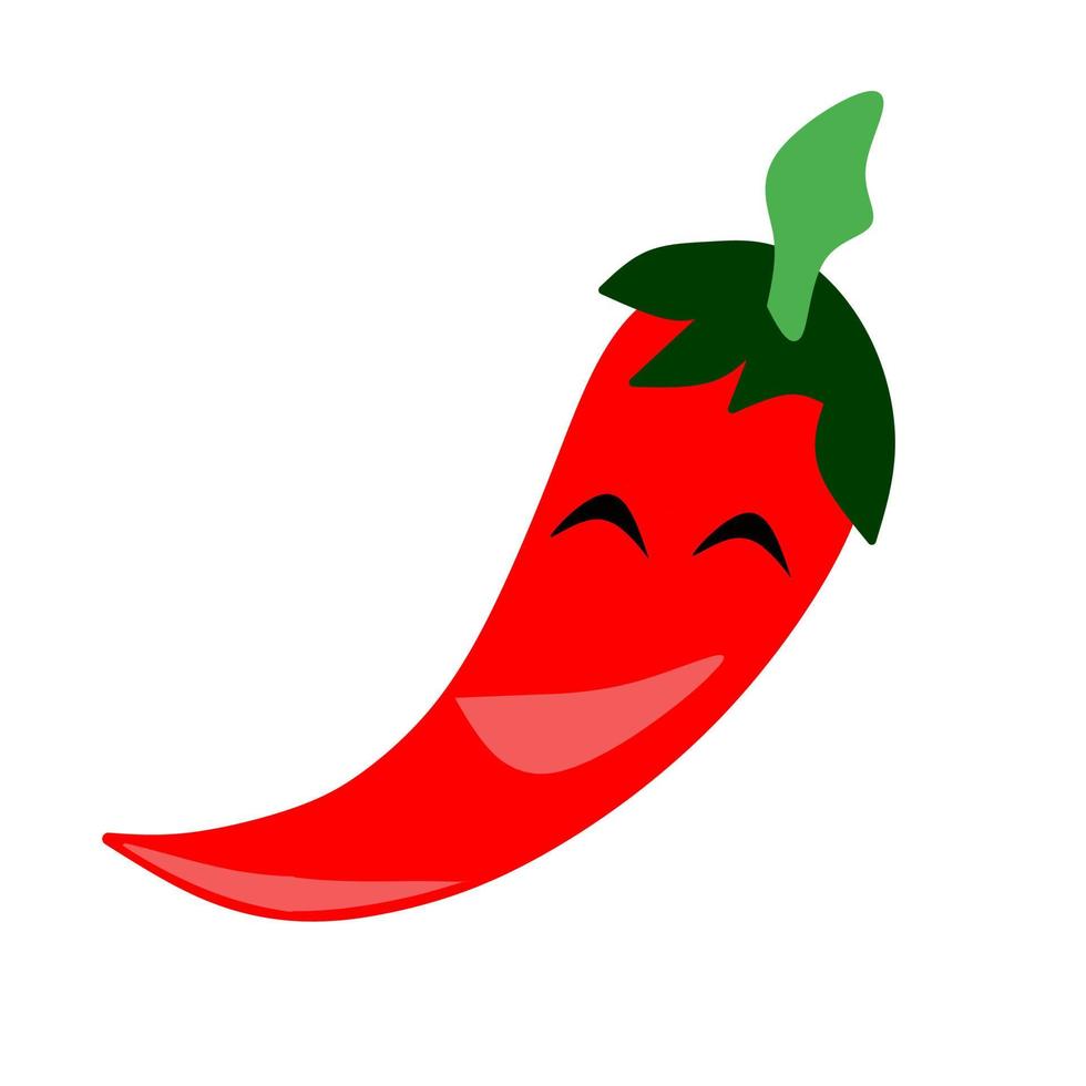chili illustration vector with friendly smile concept