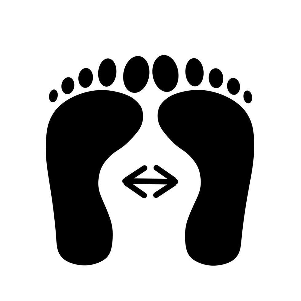 Black silhouette of footprints. Human footprints. Footprint clip. Vector illustration.