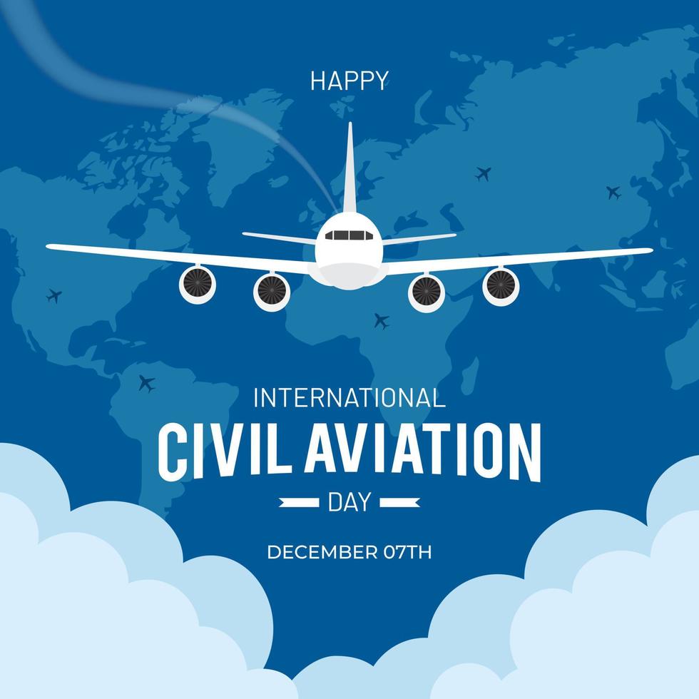 International civil aviation day celebration on 7th December vector illustration