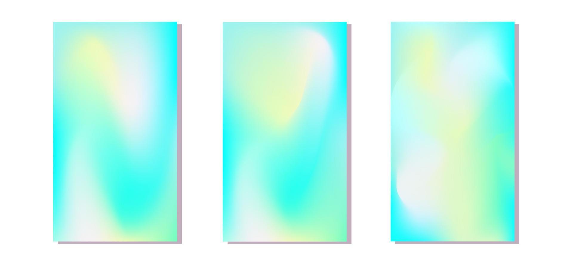 Modern vector design. Set of holographic illustrations. Abstract wallpaper background.