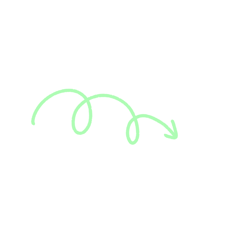 Green arrow hand drawn illustration. Free png. png