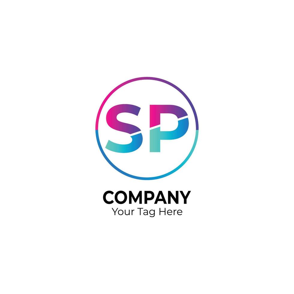 plantilla de vector de diseño de logotipo de letra sp