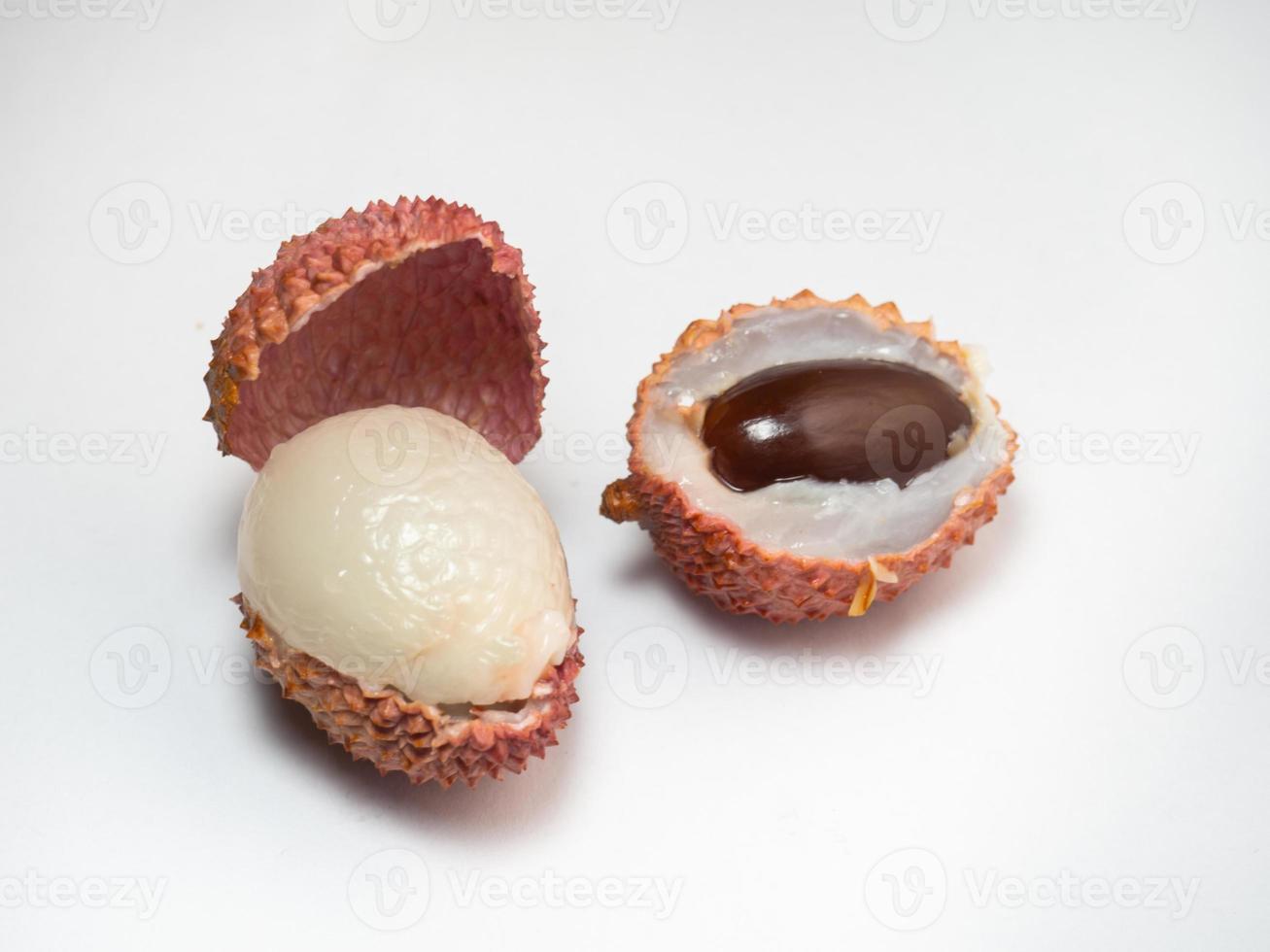 sliced lychee. Round pimply fruits. Chinese plum. fruit peel. photo
