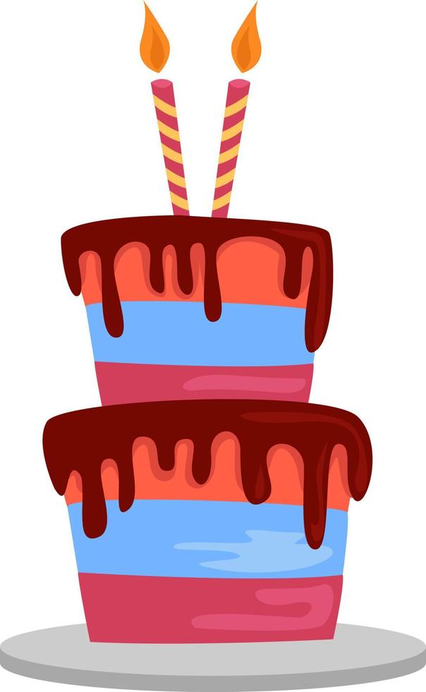 Tall cake, illustration, vector on white background.