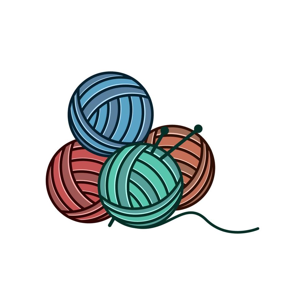 Ball of Knitting Yarn  vector set