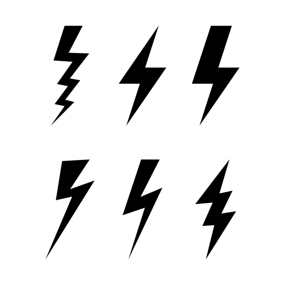 Thunder bolt icon vector isolated