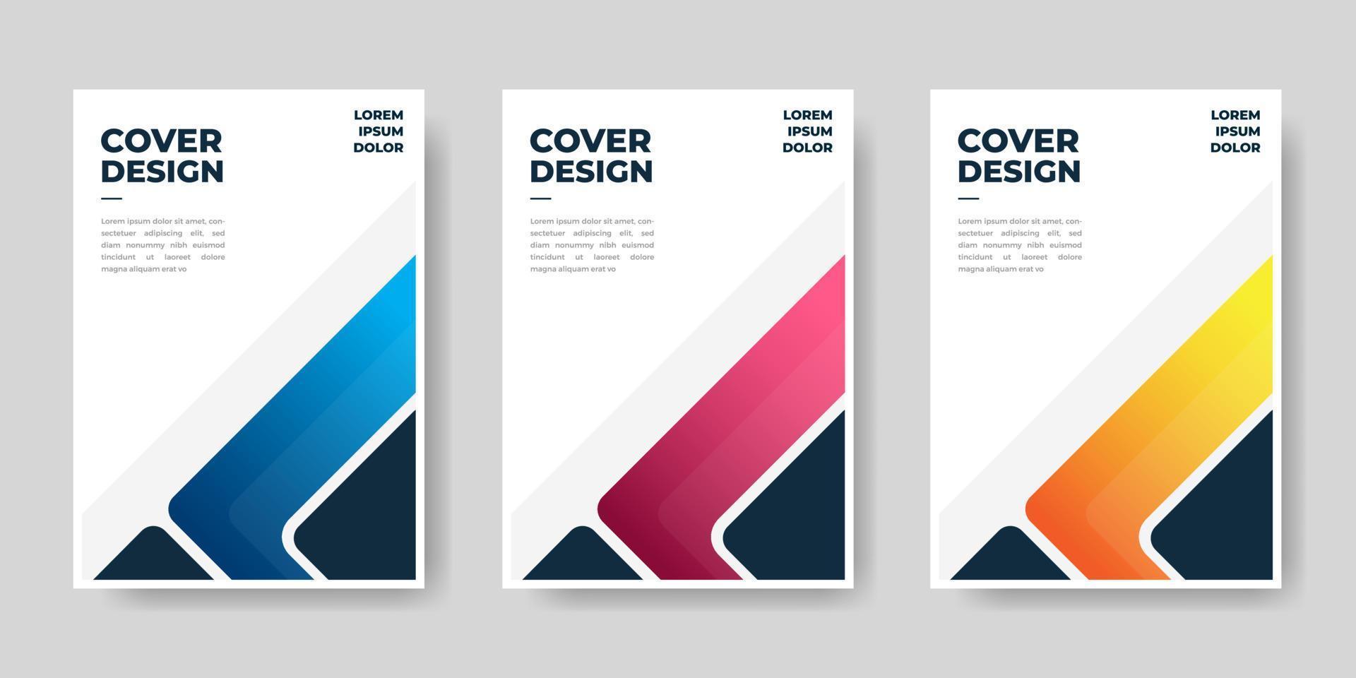 Set of book cover brochure template designs . Vector illustration.
