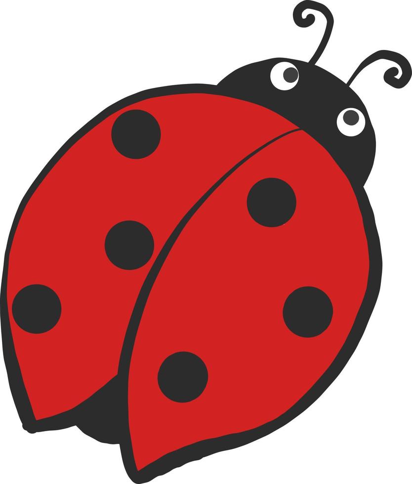 Round ladybug , illustration, vector on white background