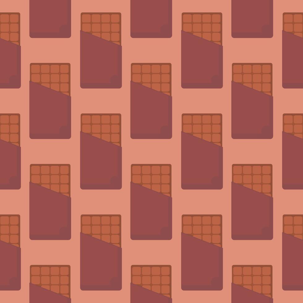 Chocolate bar pattern, illustration, vector on white background.