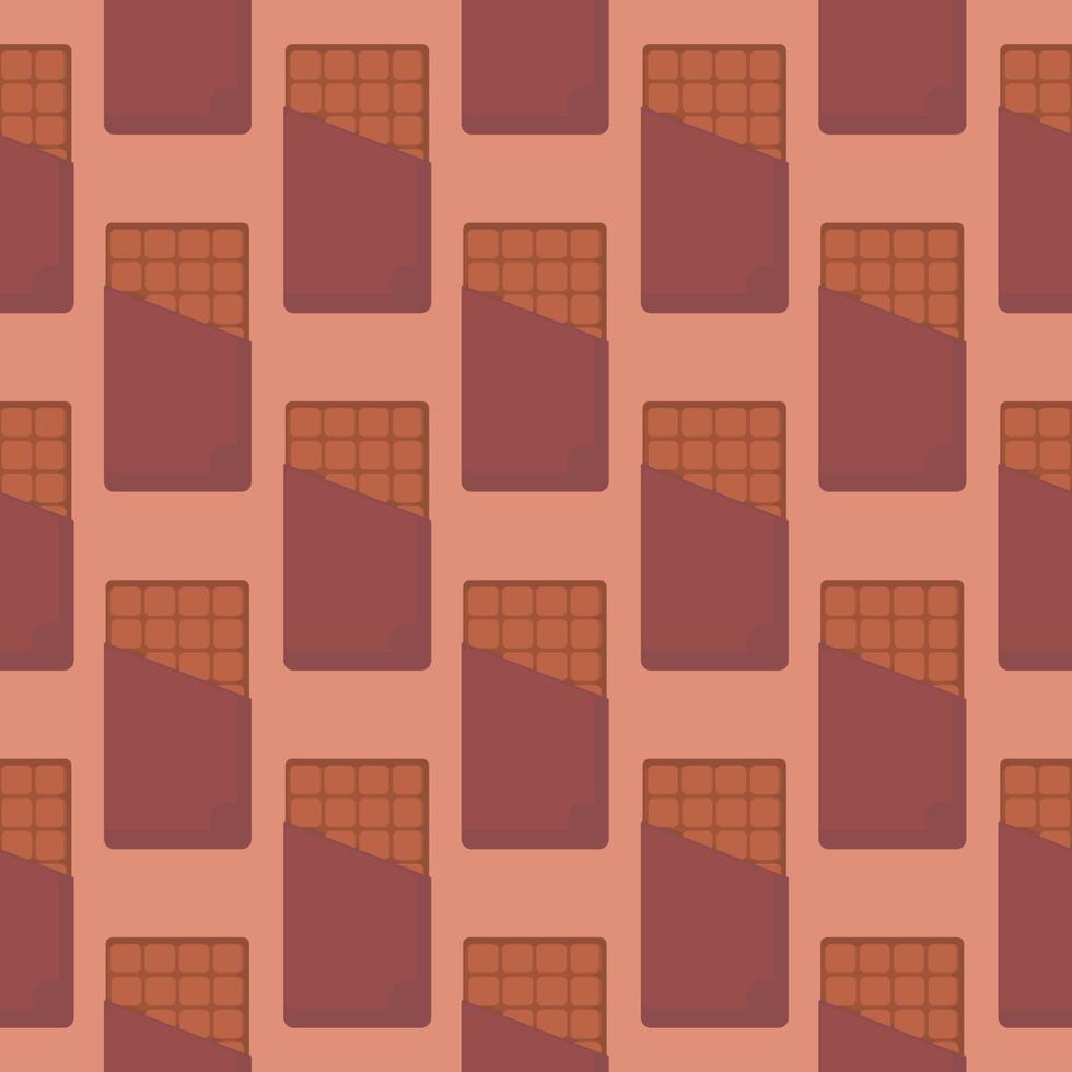 Patrón de barra de chocolate, ilustración, vector sobre fondo blanco.