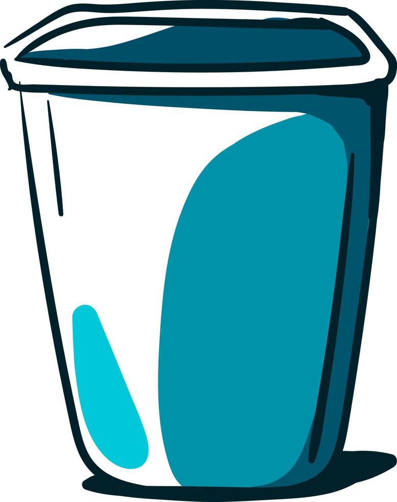 Blue recycle bin, illustration, vector on white background