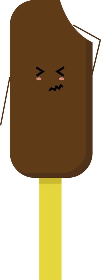 Helado en palo, ilustración, vector sobre fondo blanco.