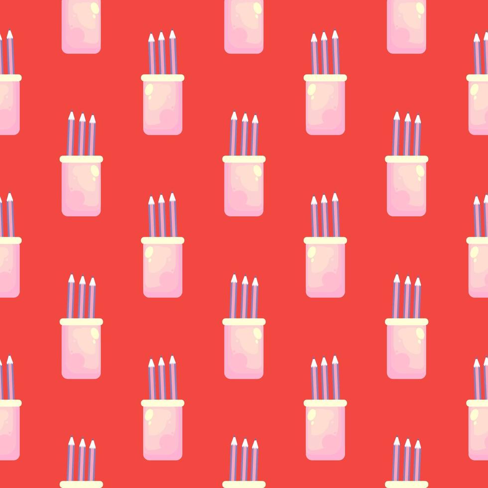 Cake with candles , seamless pattern on a red background. vector