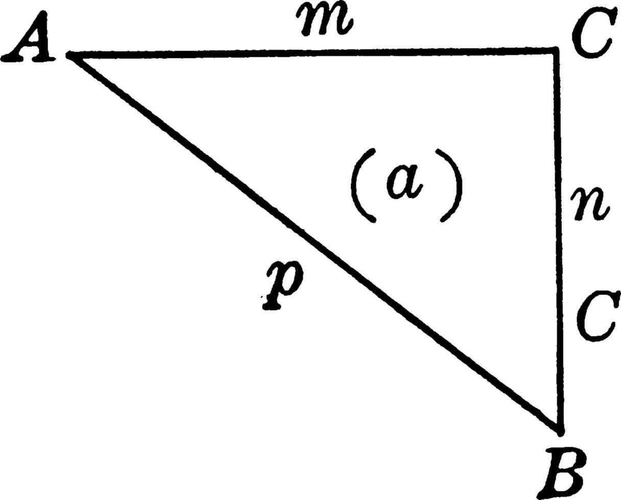 triángulo rectángulo, ilustración vintage. vector