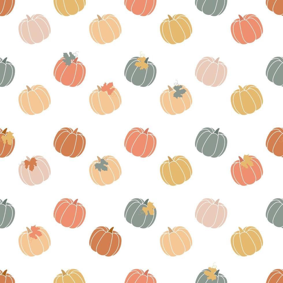 Bright pattern with pumpkins. Suitable for autumn decor, harvest festival, halloween, thanksgiving. vector