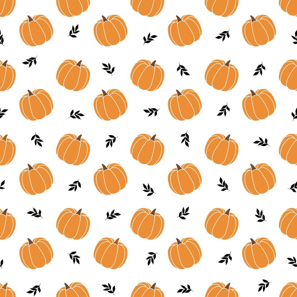 Seamless pattern with pumpkins and leaves.Can be use for autumn decor, harvest festival, halloween, thanksgiving. vector