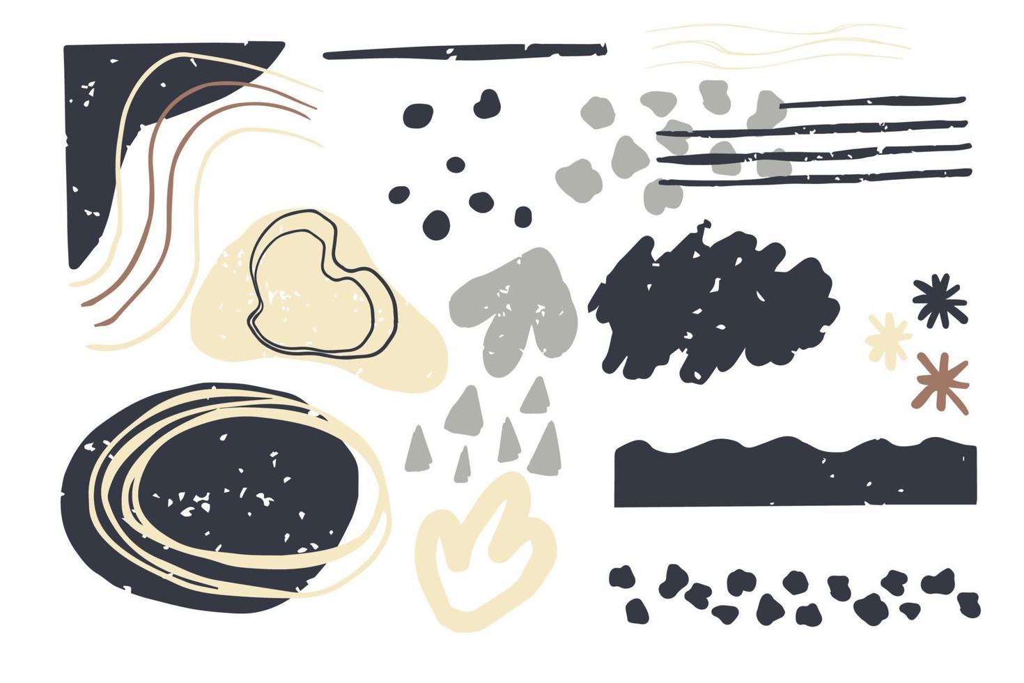 Set Trendy aesthetic organic shapes abstract splodge elements textured collection bohemian isolated on white background. minimal forms element for design. Vector illustration