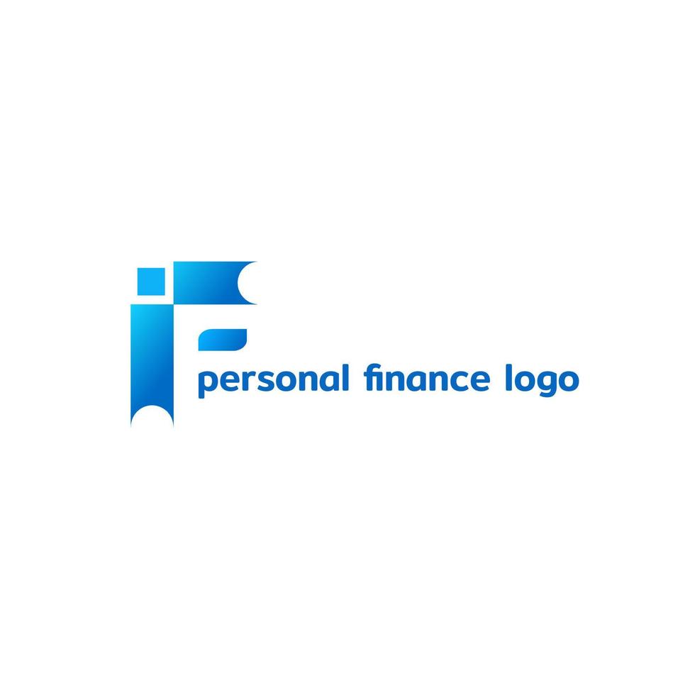 logotipo de degradado de finanzas personales abstracto azul vector