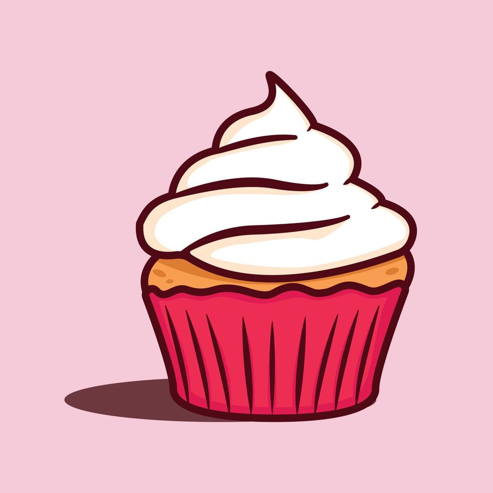 diseño de vector de ilustración de cupcake de crema