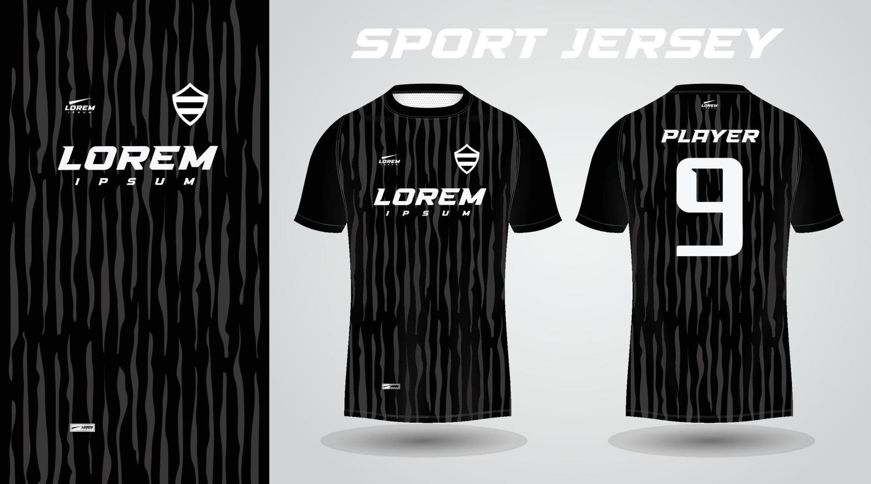 black shirt sport jersey design vector