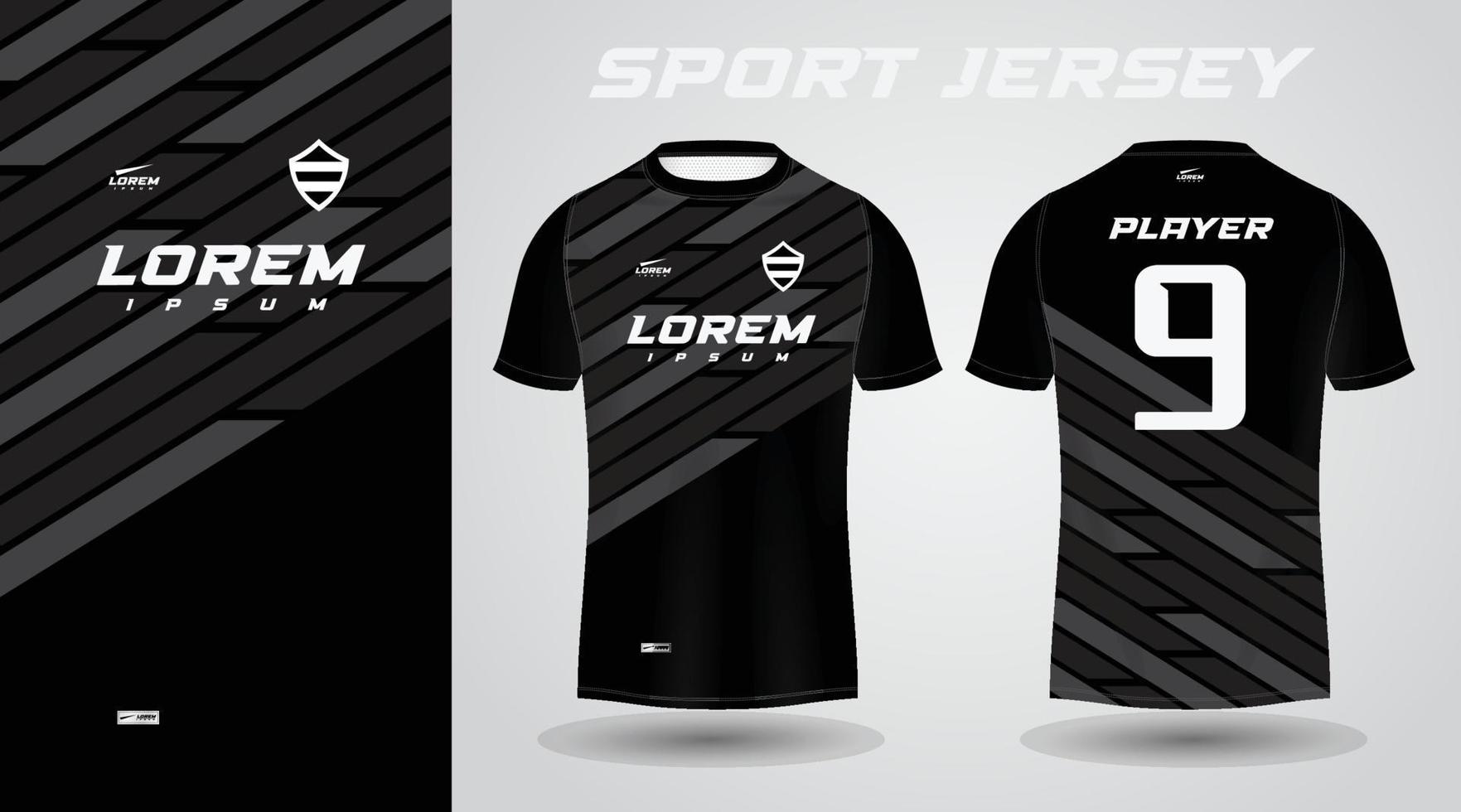 black shirt sport jersey design vector