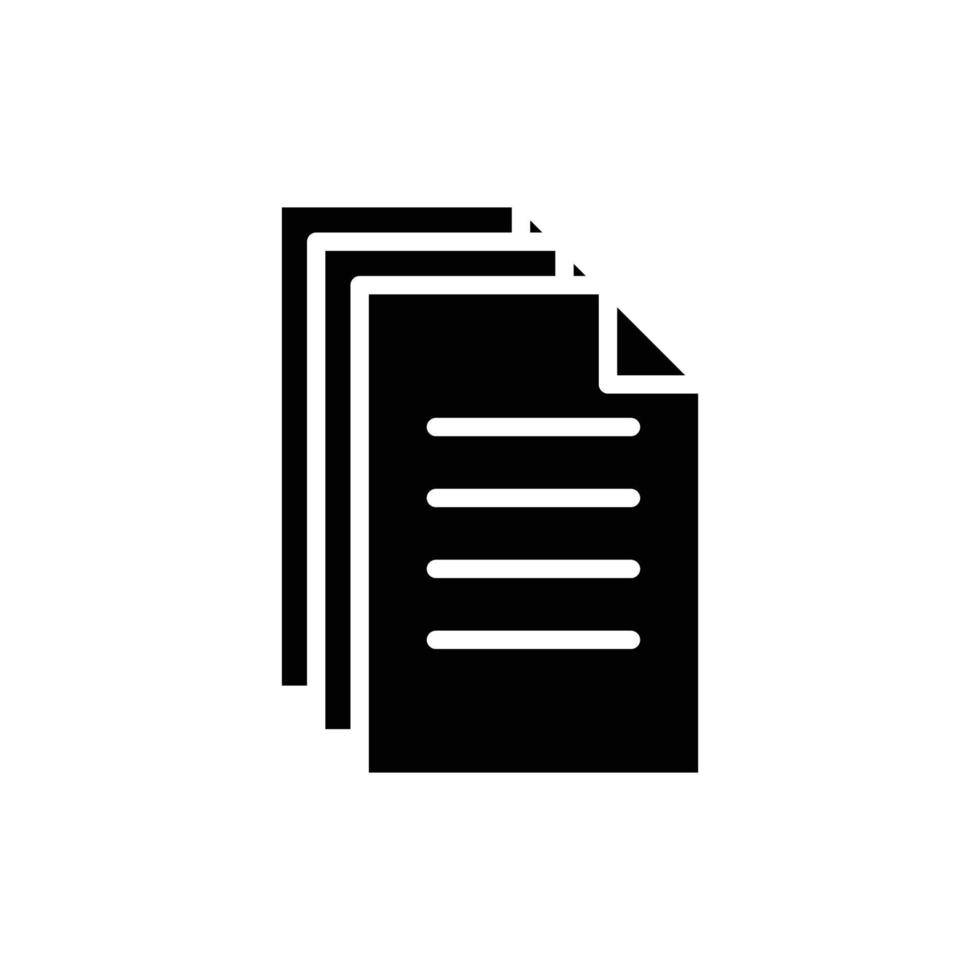 ilustración de icono de glifo de documento en papel. icono relacionado con documento duplicado, copia de documento. diseño vectorial simple editable. píxel perfecto a 32 x 32 vector