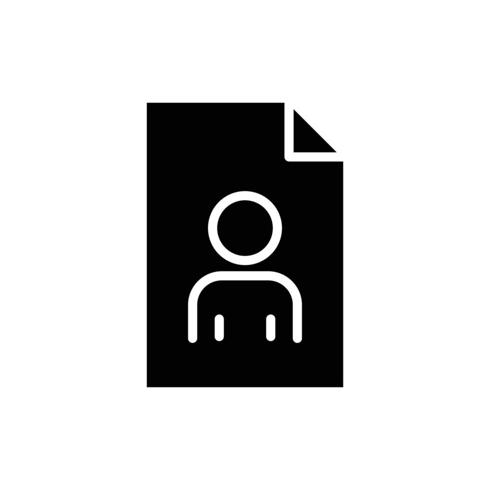 Paper document glyph icon illustration with people. icon related to people document, profile. Simple vector design editable. Pixel perfect at 32 x 32