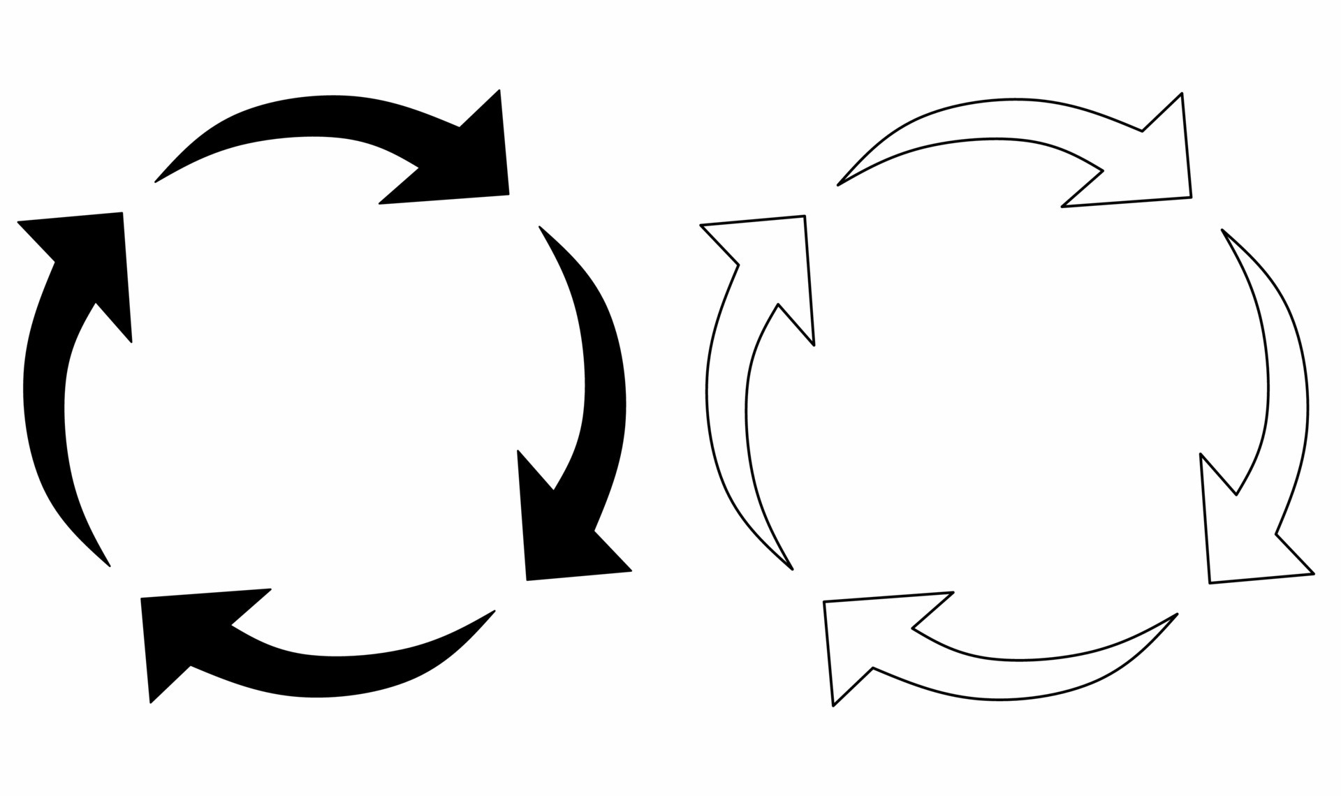 outline circling arrows icon set isolated on white background 13750425