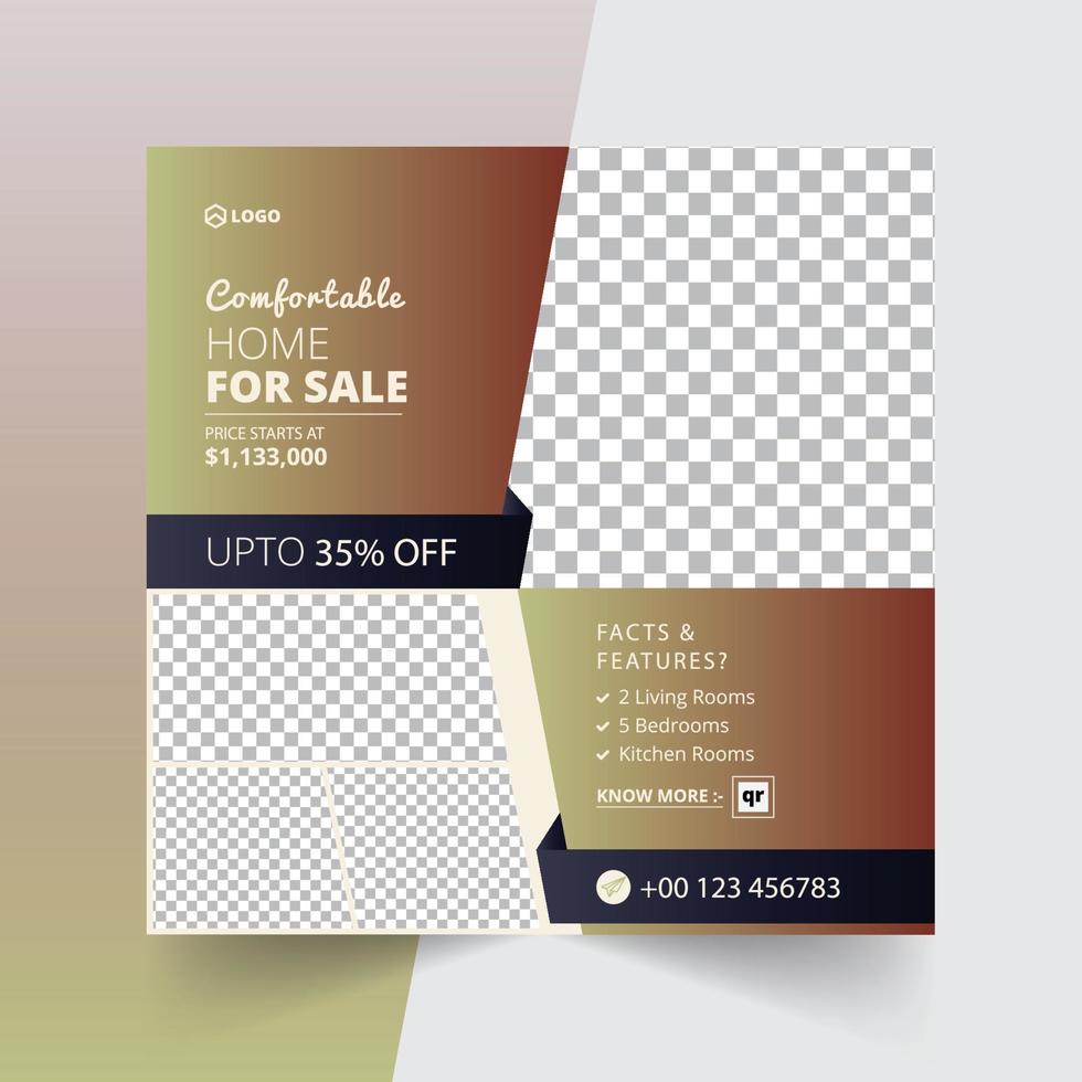 Real Estate House Sale Social Media Post And Web Banner vector