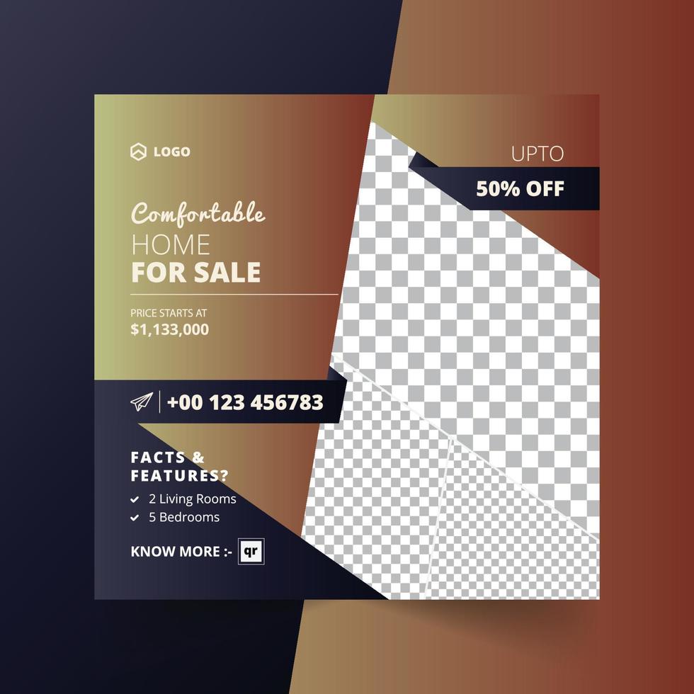 Real Estate House Sale Social Media Post And Web Banner vector