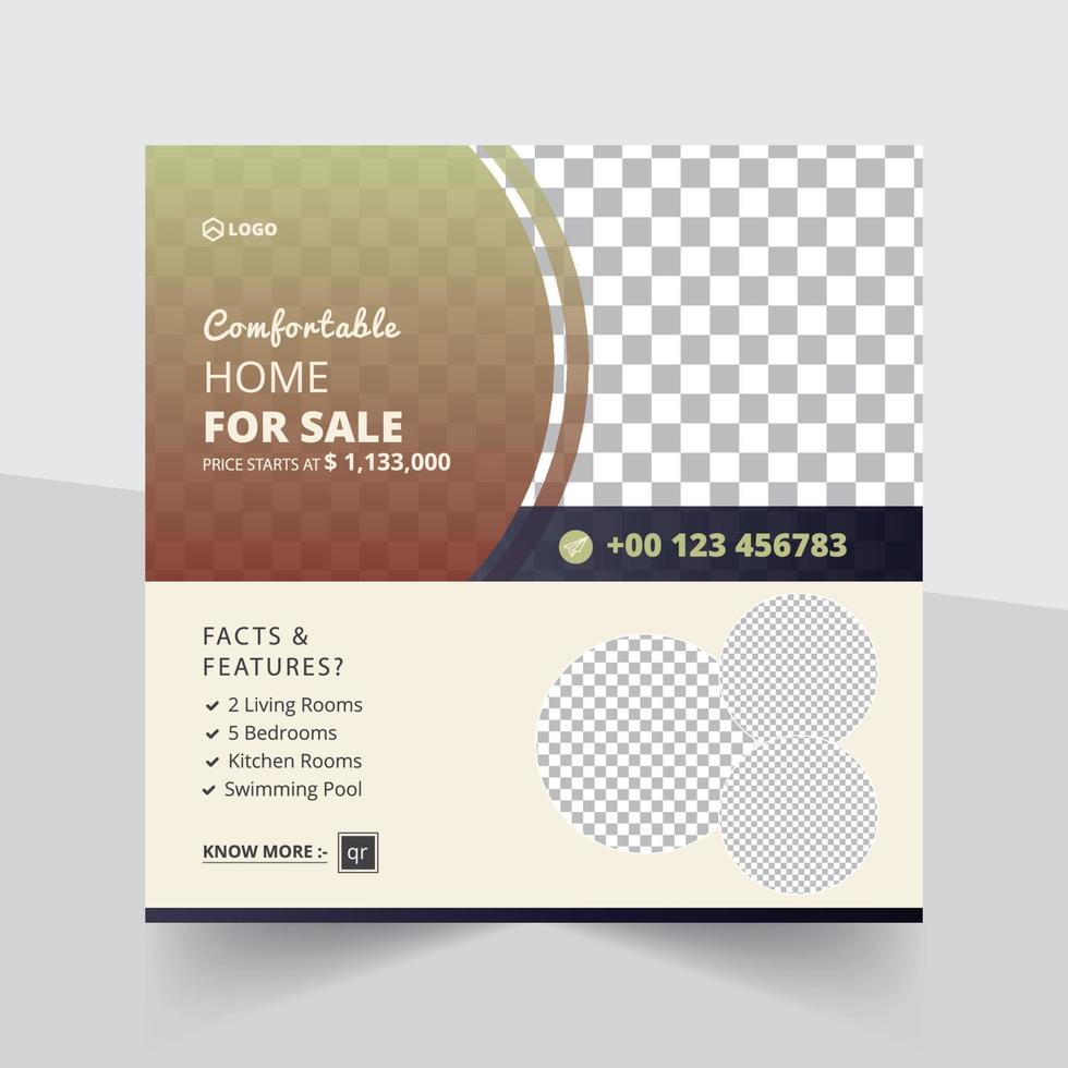 Real Estate House Sale Social Media Post And Web Banner vector