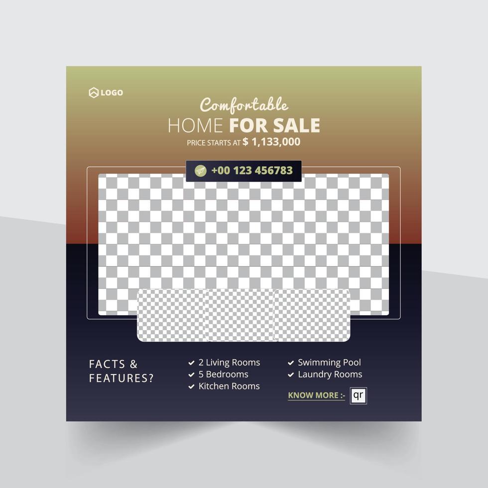 Real Estate House Sale Social Media Post And Web Banner vector