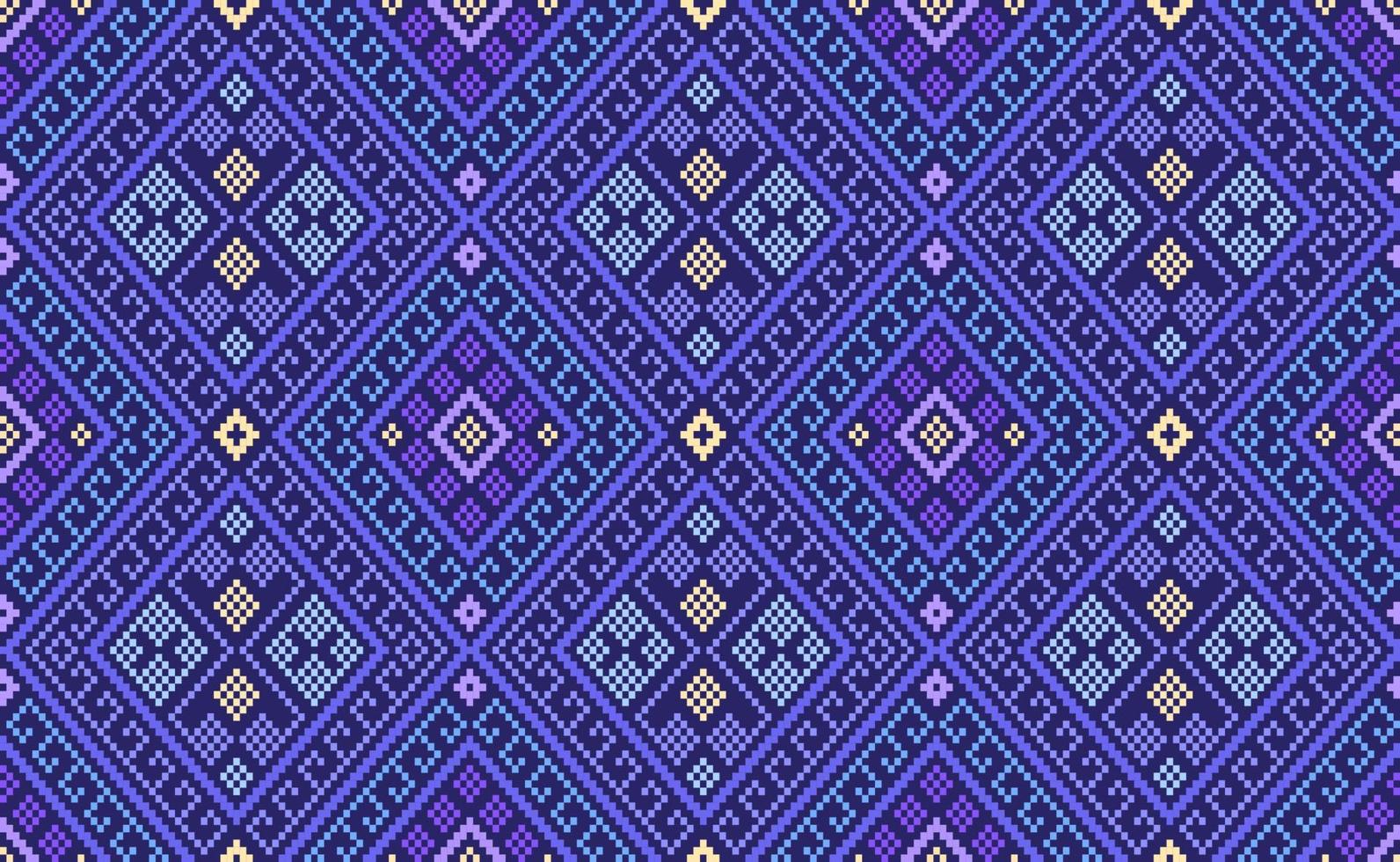 Embroidery ethnic pattern, Vector Geometric Morocco background, Cross stitch line aztec style