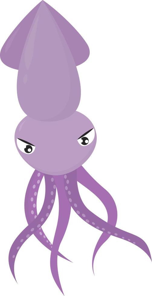 Purple squid , illustration, vector on white background