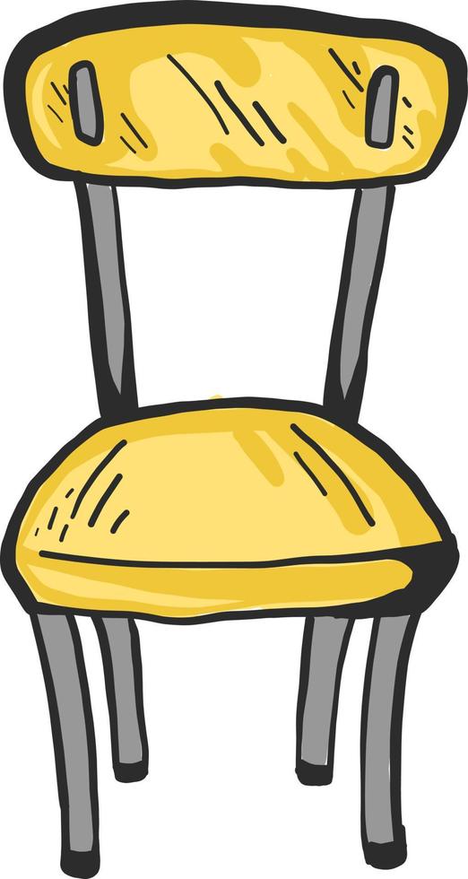 Yellow chair, illustration, vector on white background.