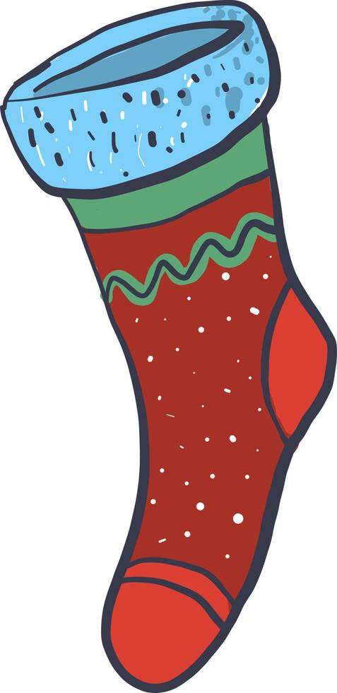 Christmas sock, illustration, vector on white background