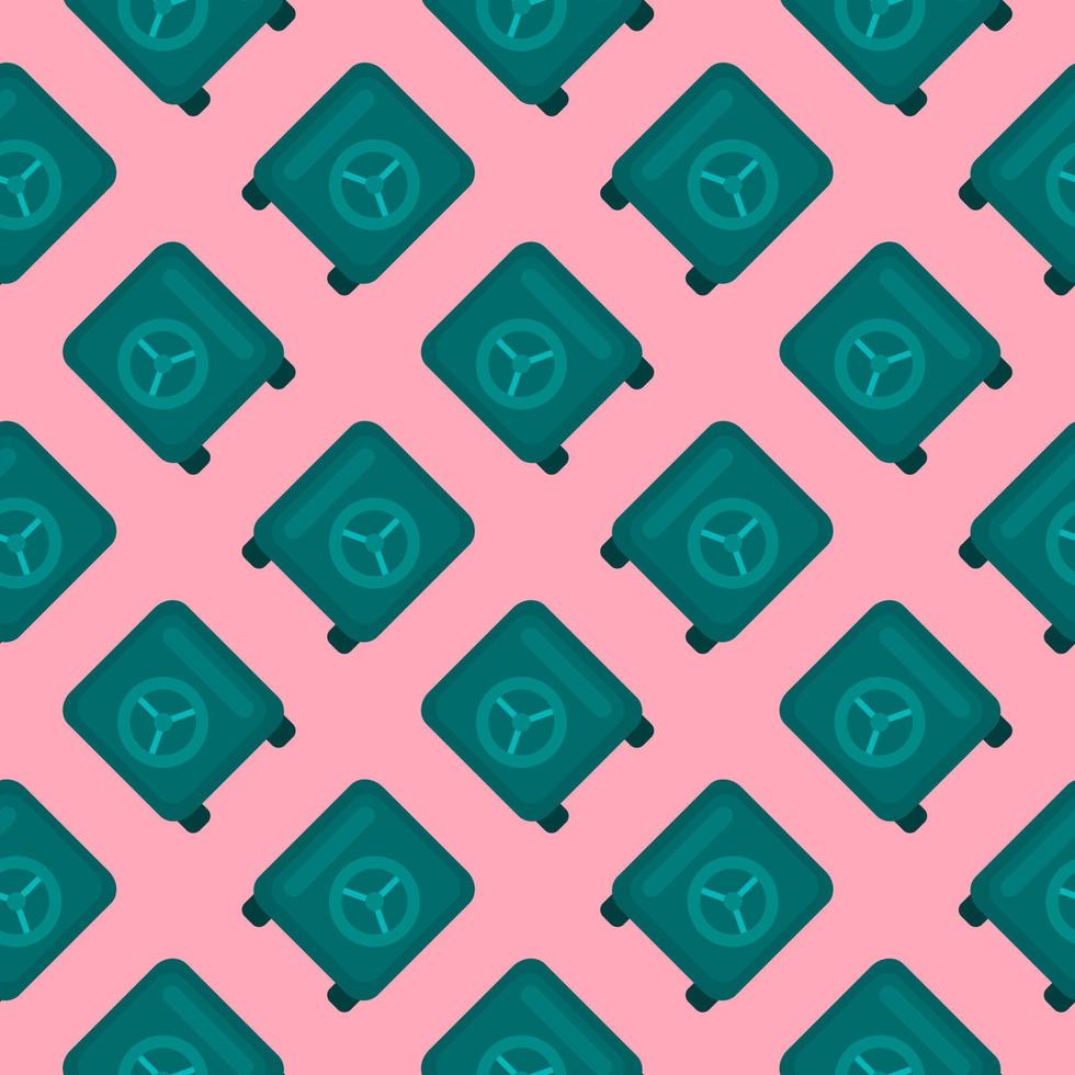 Green safe, seamless pattern on pink background. vector