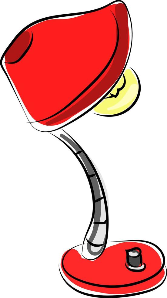Red lamp, illustration, vector on white background.