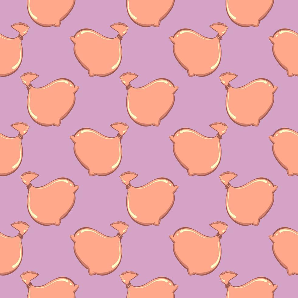 Bag of gold , seamless pattern on a purple background. vector