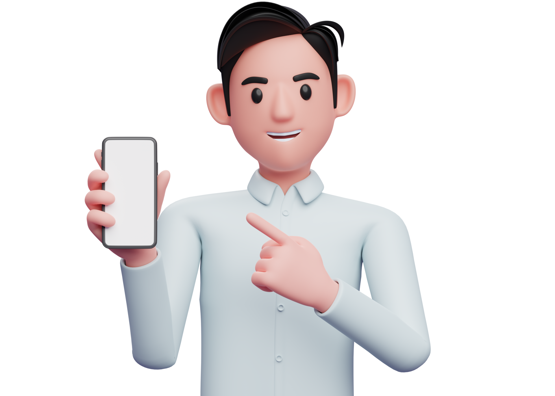 Free portrait of businessman pointing cell phone in hand, 3d illustration of businessman holding phone 13750562 PNG with Transparent Background Free portrait of businessman pointing cell phone in hand, 3d illustration of businessman holding phone 13750562 PNG with Transparent Background