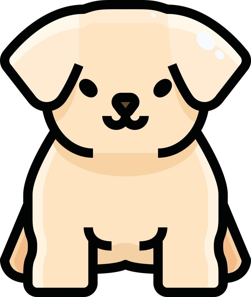 perrito lindo, ilustración, vector sobre fondo blanco.