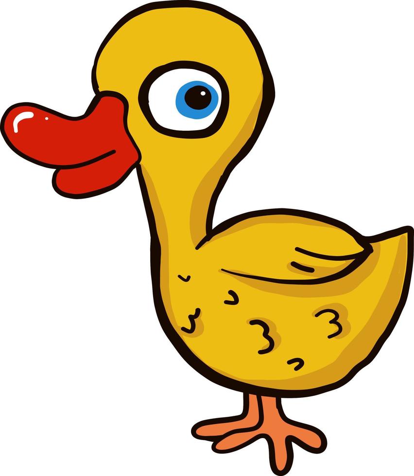 Happy duck, illustration, vector on white background.
